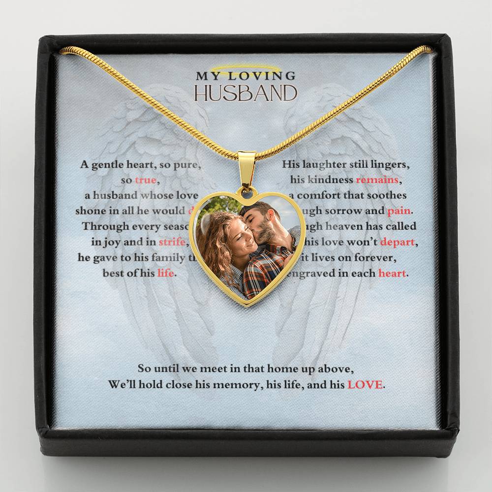 IN LOVING MEMORY OF MY LOVING HUSBAND HEART NECKLACE