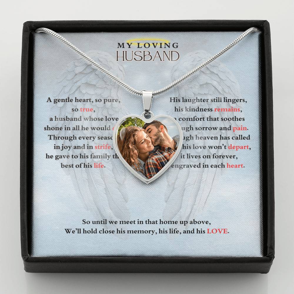 IN LOVING MEMORY OF MY LOVING HUSBAND HEART NECKLACE