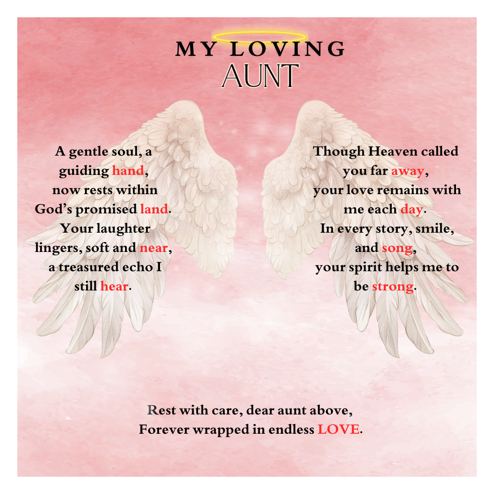 IN LOVING MEMORY OF MY LOVING AUNT HEART NECKLACE