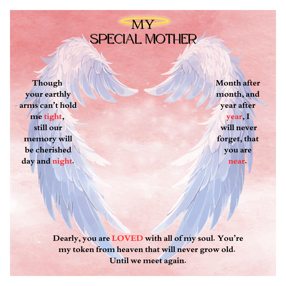 IN LOVING MEMORY OF MY SPECIAL MOTHER HEART NECKLACE