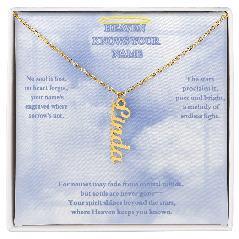 MEMORIAL PERSONALIZED VERTICAL NAME NECKLACE