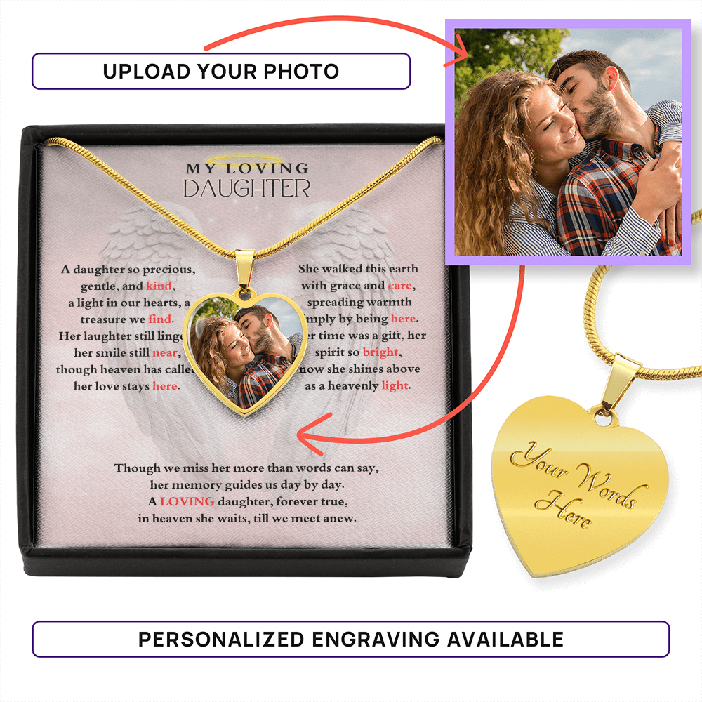 IN LOVING MEMORY OF MY LOVING DAUGHTER HEART NECKLACE