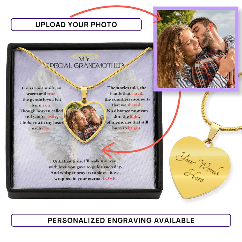 IN LOVING MEMORY OF MY SPECIAL GRANDMOTHER HEART NECKLACE
