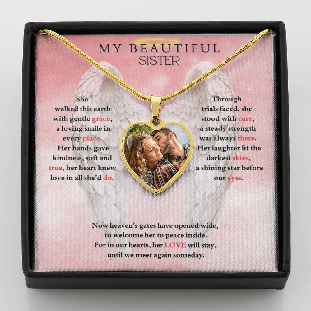 IN LOVING MEMORY OF MY BEAUTIFUL SISTER HEART NECKLACE
