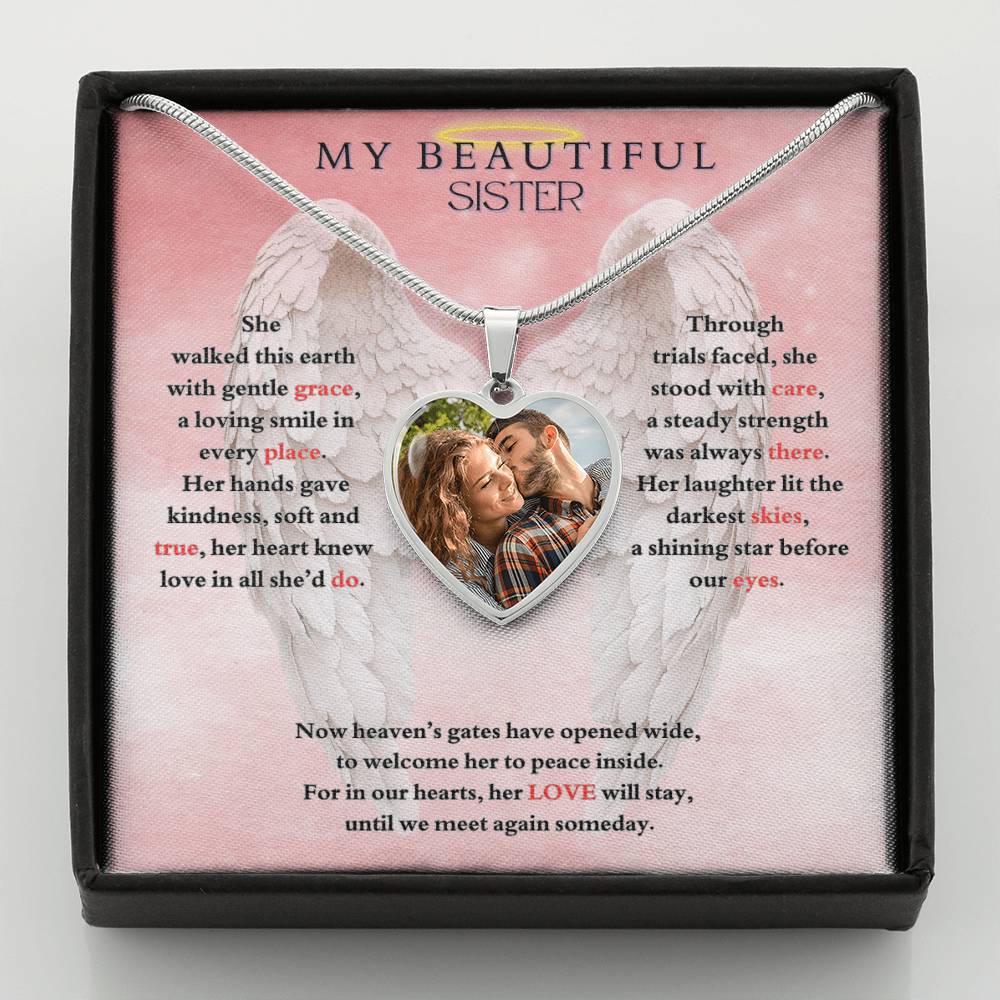 IN LOVING MEMORY OF MY BEAUTIFUL SISTER HEART NECKLACE