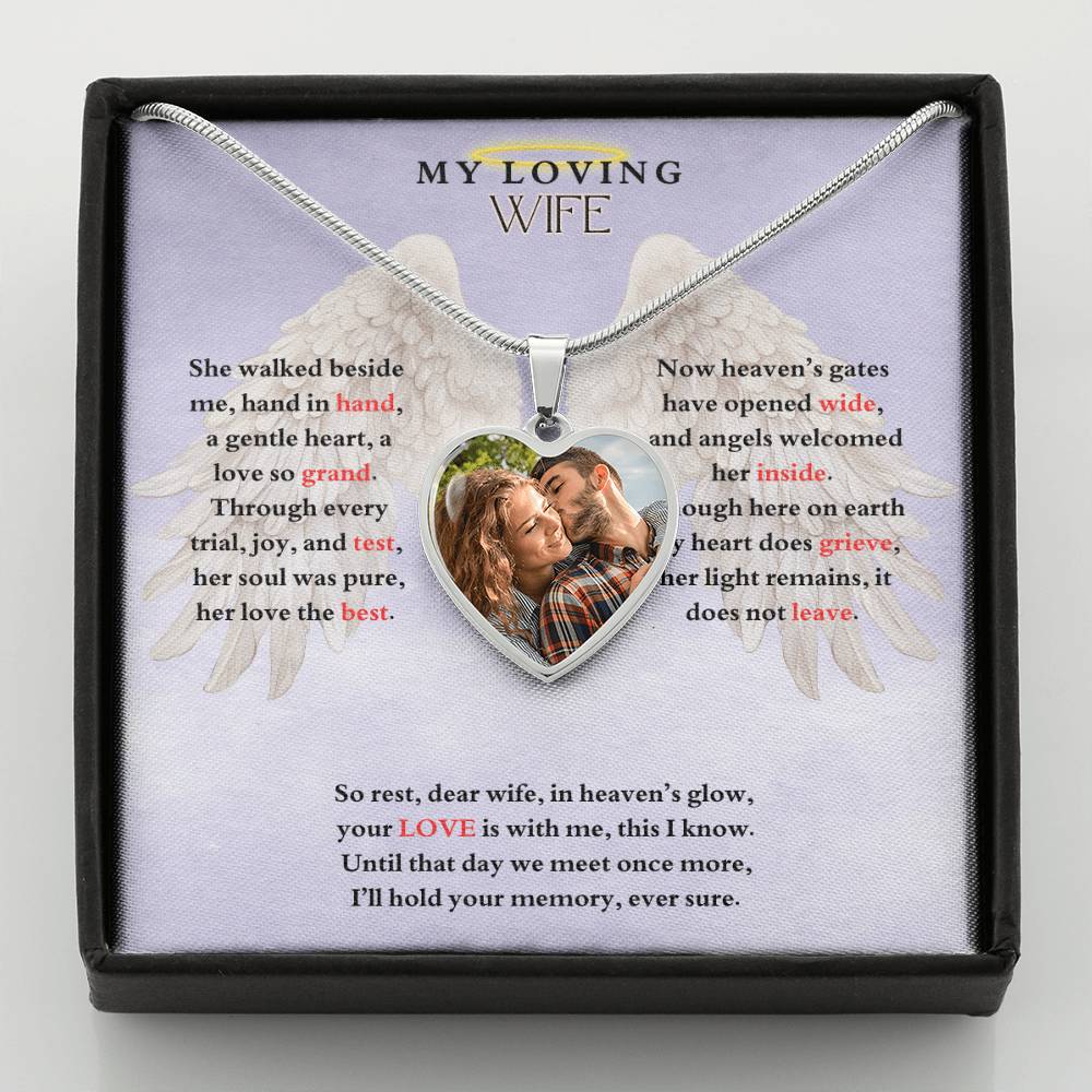 IN LOVING MEMORY OF MY LOVING WIFE HEART NECKLACE