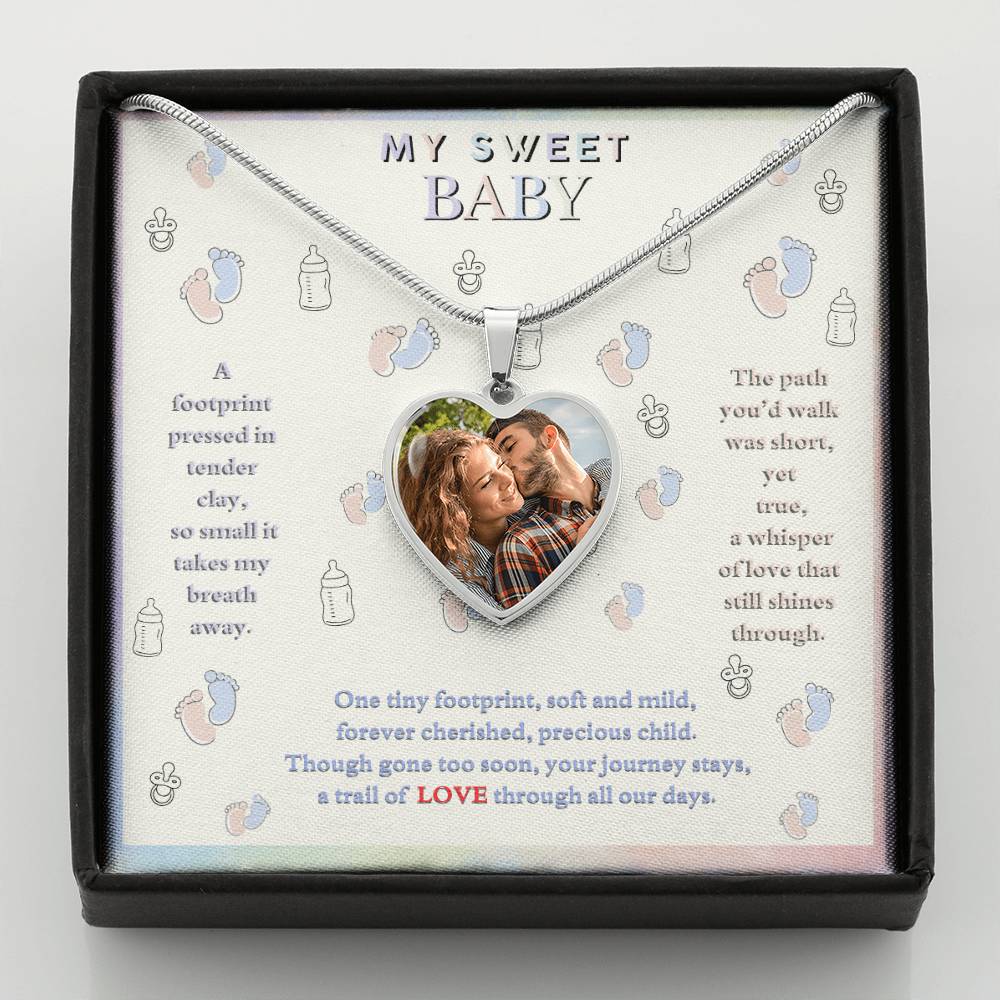 ZARA MY SWEET BABY MESSAGE HEART NECKLACE