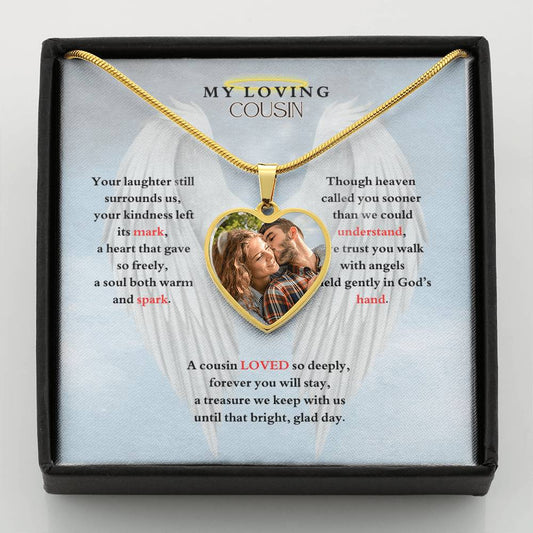 IN LOVING MEMORY OF MY LOVING COUSIN HEART NECKLACE
