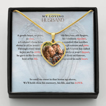 IN LOVING MEMORY OF MY LOVING HUSBAND HEART NECKLACE