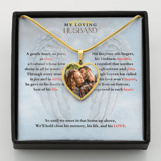 IN LOVING MEMORY OF MY LOVING HUSBAND HEART NECKLACE