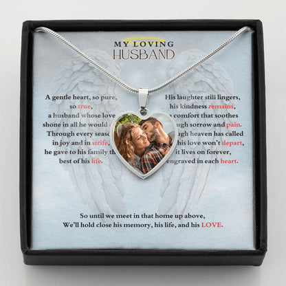 IN LOVING MEMORY OF MY LOVING HUSBAND HEART NECKLACE