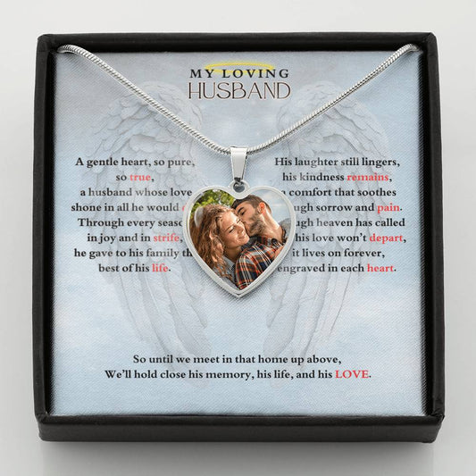 IN LOVING MEMORY OF MY LOVING HUSBAND HEART NECKLACE