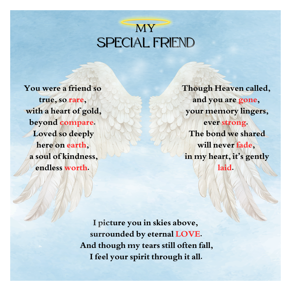 IN LOVING MEMORY OF MY SPECIAL FRIEND HEART NECKLACE