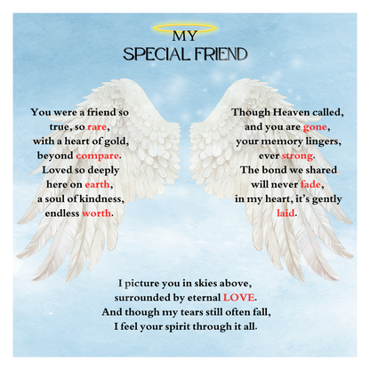 IN LOVING MEMORY OF MY SPECIAL FRIEND HEART NECKLACE