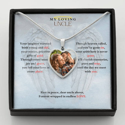 IN LOVING MEMORY OF MY LOVING UNCLE HEART NECKLACE