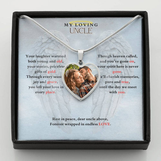 IN LOVING MEMORY OF MY LOVING UNCLE HEART NECKLACE