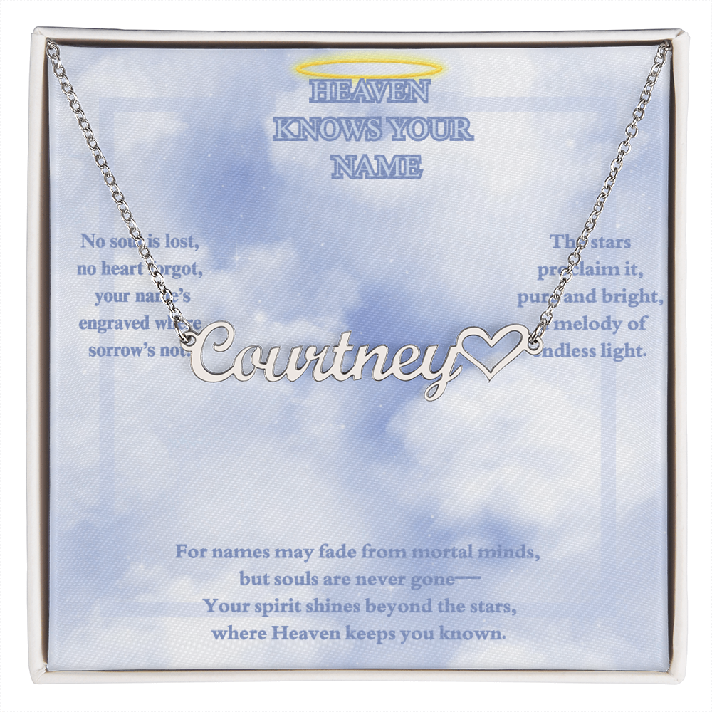 MEMORIAL PERSONALIZED HEART NAME NECKLACE