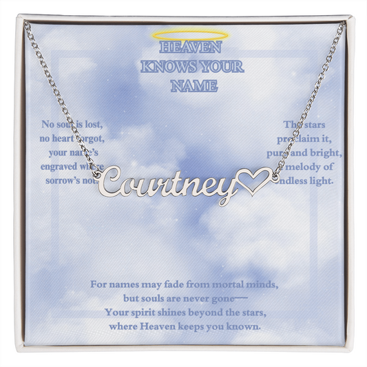 MEMORIAL PERSONALIZED HEART NAME NECKLACE