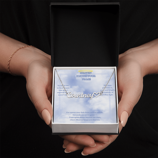 MEMORIAL PERSONALIZED HEART NAME NECKLACE