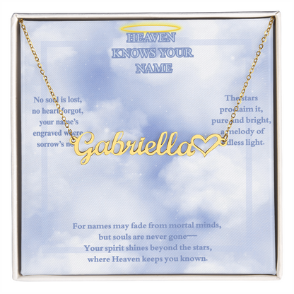 MEMORIAL PERSONALIZED HEART NAME NECKLACE