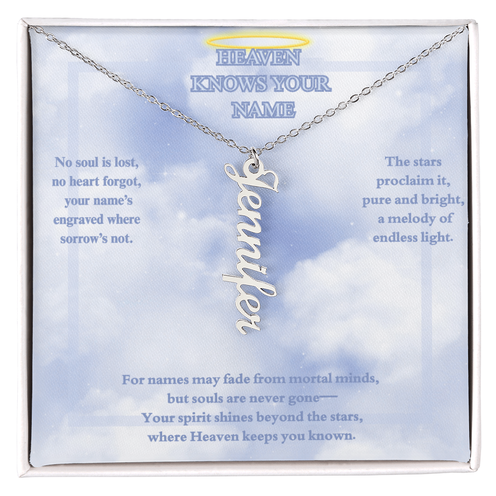 MEMORIAL PERSONALIZED VERTICAL NAME NECKLACE