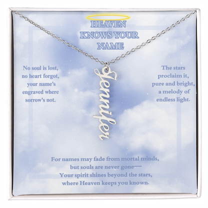 MEMORIAL PERSONALIZED VERTICAL NAME NECKLACE