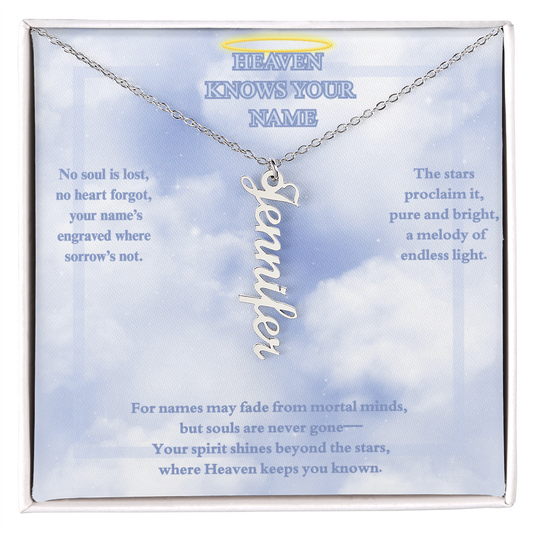 MEMORIAL PERSONALIZED VERTICAL NAME NECKLACE