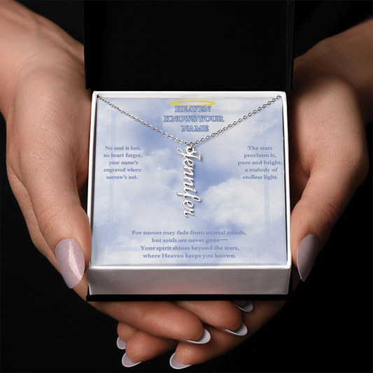 MEMORIAL PERSONALIZED VERTICAL NAME NECKLACE