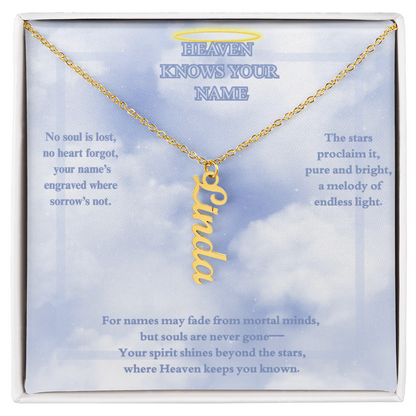 MEMORIAL PERSONALIZED VERTICAL NAME NECKLACE