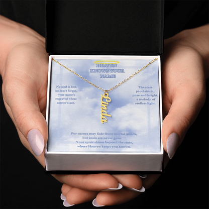 MEMORIAL PERSONALIZED VERTICAL NAME NECKLACE