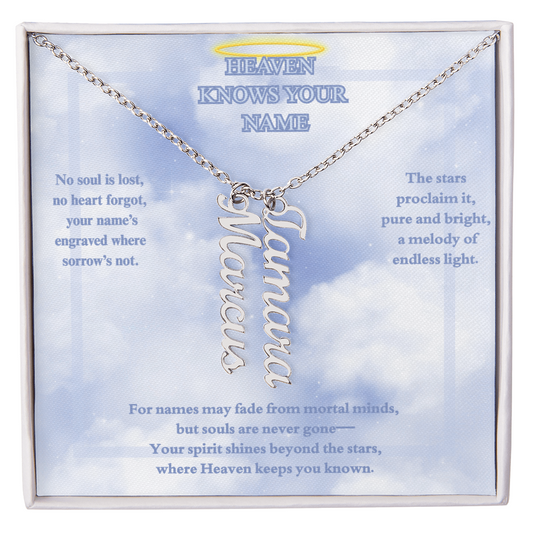 MEMORIAL PERSONALIZED VERTICAL NAME NECKLACE-MULT-NAME