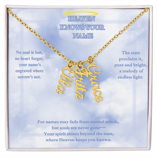 MEMORIAL PERSONALIZED VERTICAL NAME NECKLACE-MULT-NAME