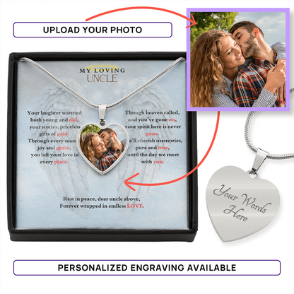IN LOVING MEMORY OF MY LOVING UNCLE HEART NECKLACE