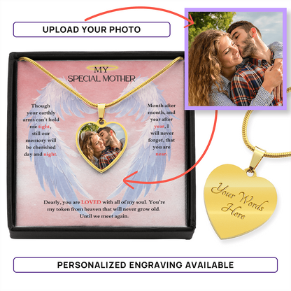 IN LOVING MEMORY OF MY SPECIAL MOTHER HEART NECKLACE