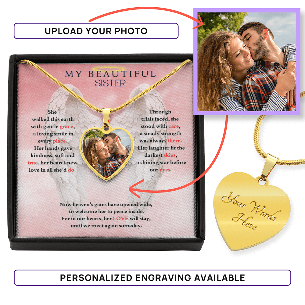 IN LOVING MEMORY OF MY BEAUTIFUL SISTER HEART NECKLACE