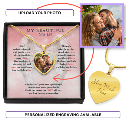 IN LOVING MEMORY OF MY BEAUTIFUL SISTER HEART NECKLACE