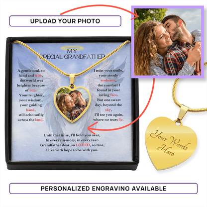 IN LOVING MEMORY OF MY SPECIAL GRANDFATHER HEART NECKLACE