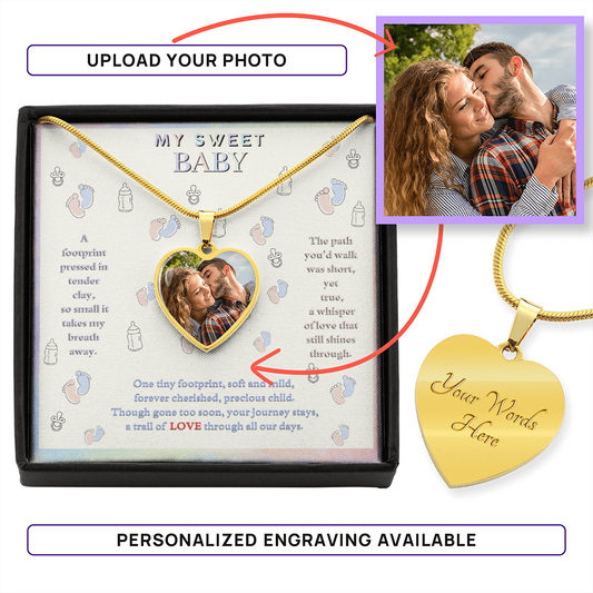 ZARA MY SWEET BABY MESSAGE HEART NECKLACE