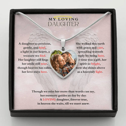 IN LOVING MEMORY OF MY LOVING DAUGHTER HEART NECKLACE