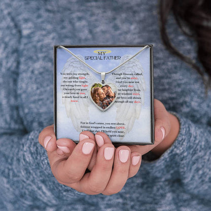 IN LOVING MEMORY OF MY SPECIAL FATHER HEART NECKLACE