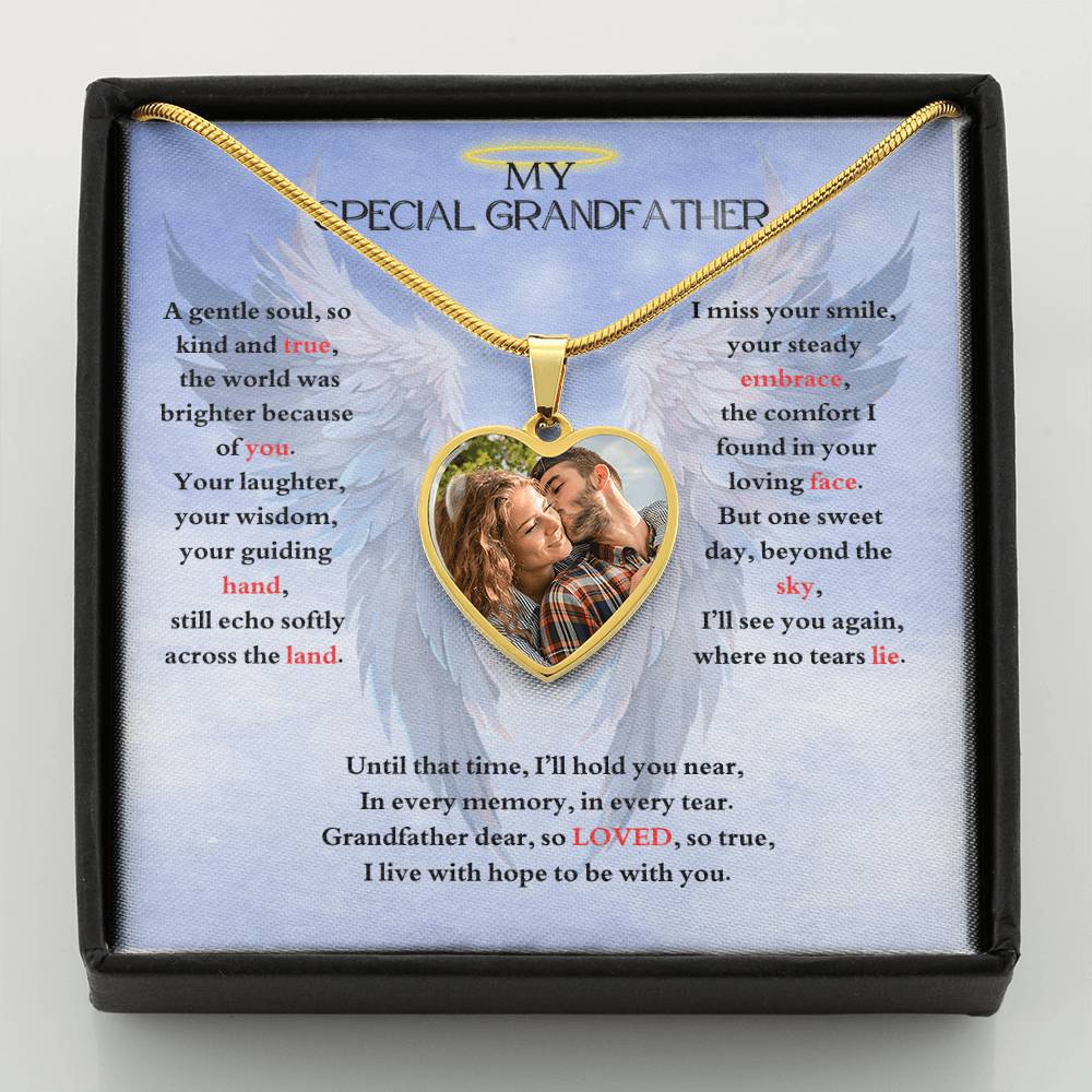IN LOVING MEMORY OF MY SPECIAL GRANDFATHER HEART NECKLACE