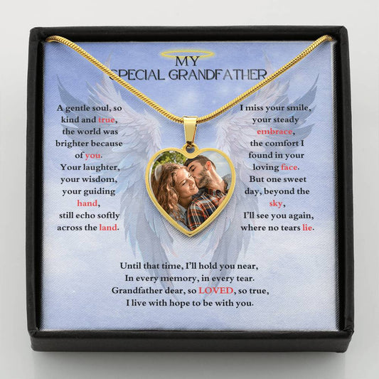 IN LOVING MEMORY OF MY SPECIAL GRANDFATHER HEART NECKLACE