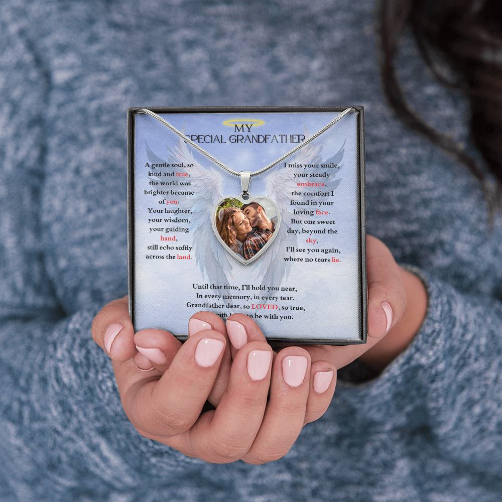 IN LOVING MEMORY OF MY SPECIAL GRANDFATHER HEART NECKLACE