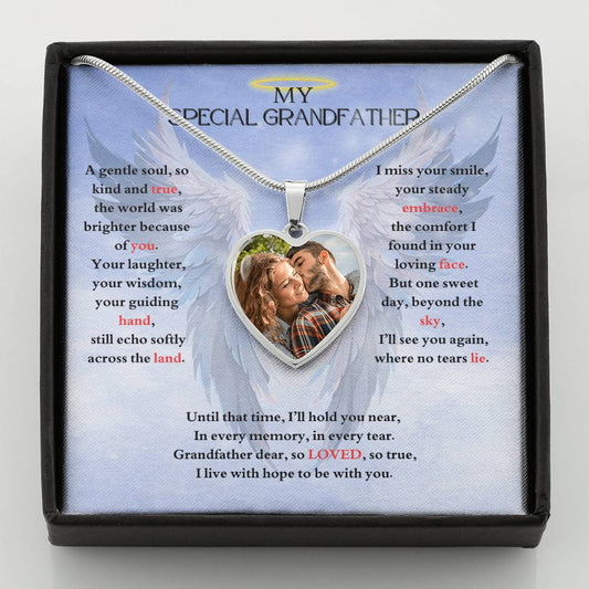 IN LOVING MEMORY OF MY SPECIAL GRANDFATHER HEART NECKLACE