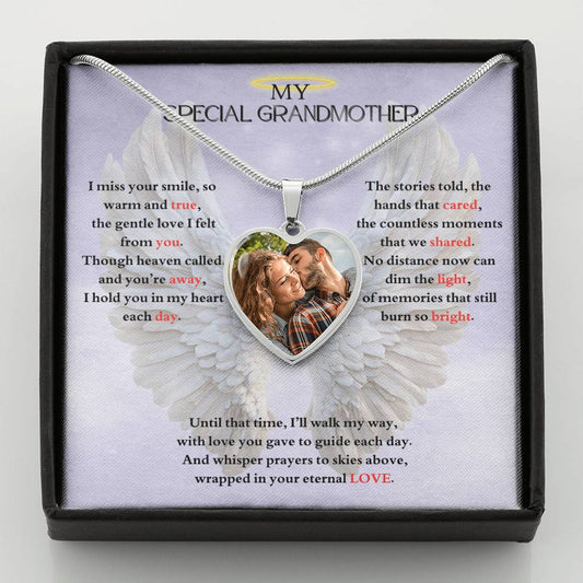 IN LOVING MEMORY OF MY SPECIAL GRANDMOTHER HEART NECKLACE