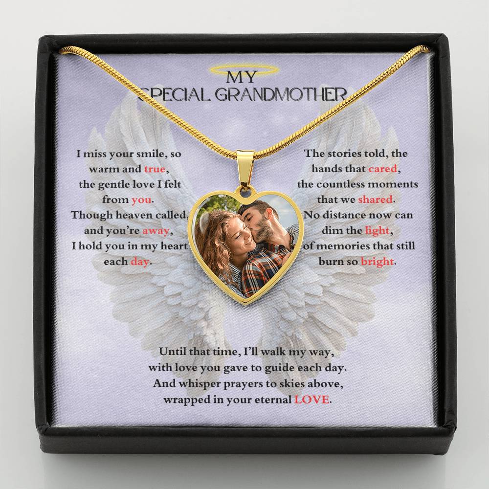IN LOVING MEMORY OF MY SPECIAL GRANDMOTHER HEART NECKLACE