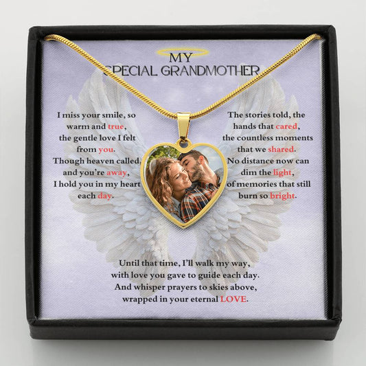 IN LOVING MEMORY OF MY SPECIAL GRANDMOTHER HEART NECKLACE