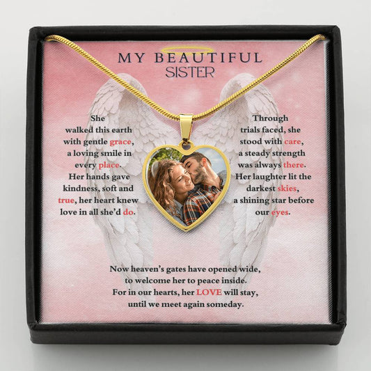 IN LOVING MEMORY OF MY BEAUTIFUL SISTER HEART NECKLACE