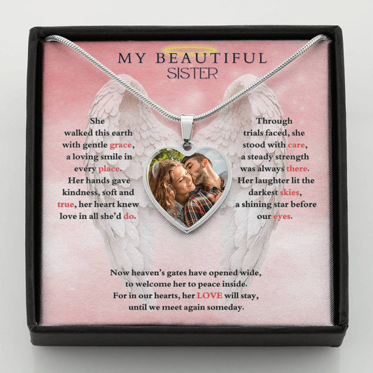 IN LOVING MEMORY OF MY BEAUTIFUL SISTER HEART NECKLACE